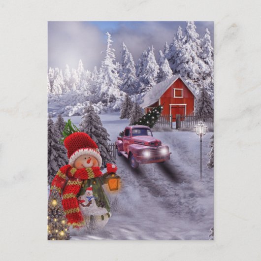 Vintage Red Truck Briefkaart (Voorkant)