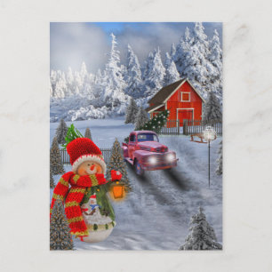 Vintage Red Truck Briefkaart