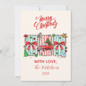 Vintage Red Truck Christmas Feestdagenkaart (Voorkant)