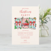 Vintage Red Truck Christmas Kaart (Staand voorkant)