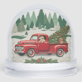 Vintage Red Truck Christmas Snow Globe Sneeuwbol