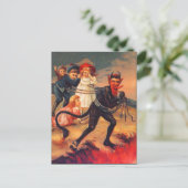 Vintage Redheaded Briefkaart Krampus (Staand voorkant)