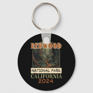 Vintage Redwood National Park Californië Wandelen Sleutelhanger