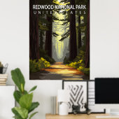 Vintage Redwood National Park – Majestic Forest Poster (Thuiskantoor)