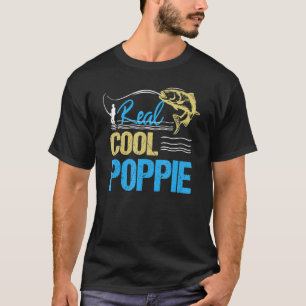Vintage Reel Cool Poppie Fishing Daddy Grandpa Fat T-shirt