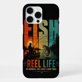 Vintage Reel Life Vissen iPhone 16 Pro Max Hoesje