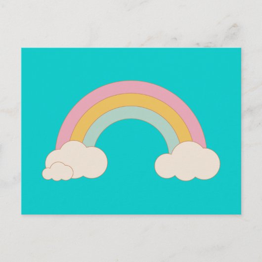 Vintage Regenboog Briefkaart (Voorkant)