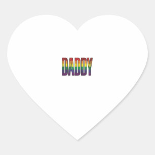 Vintage Regenboog Daddy Pride Typografie T-Shirt_1 Hart Sticker