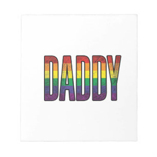 Vintage Regenboog Daddy Pride Typografie T-Shirt_1 Notitieblok