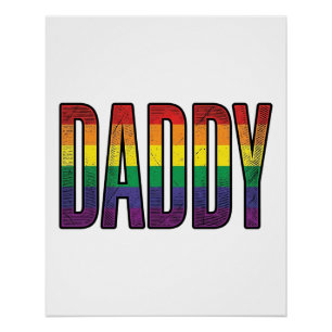 Vintage Regenboog Daddy Pride Typografie T-Shirt_1 Perfect Poster