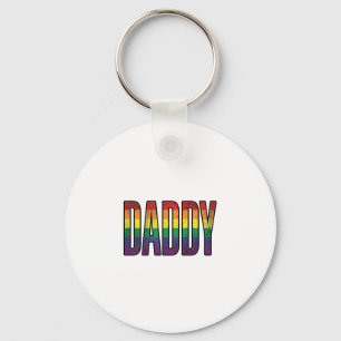 Vintage Regenboog Daddy Pride Typografie T-Shirt_1 Sleutelhanger