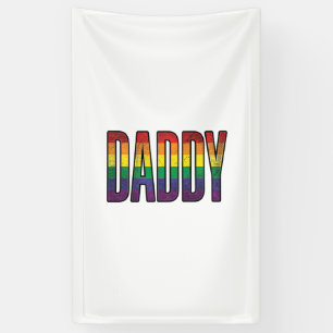 Vintage Regenboog Daddy Pride Typografie T-Shirt_1 Spandoek