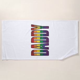 Vintage Regenboog Daddy Pride Typografie T-Shirt_1 Strandlaken