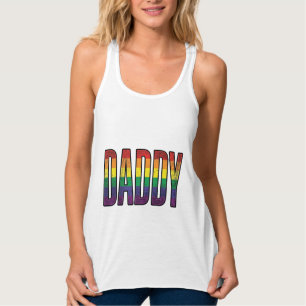 Vintage Regenboog Daddy Pride Typografie T-Shirt_1 Tanktop