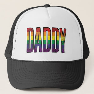 Vintage Regenboog Daddy Pride Typografie T-Shirt_1 Trucker Pet