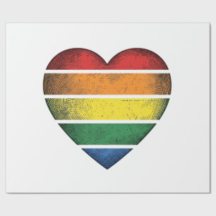 Vintage Regenboog Hart Pride Vector T-shirt Ontwer Cadeaupapier