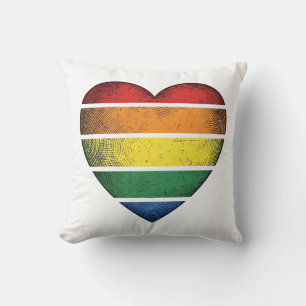 Vintage Regenboog Hart Pride Vector T-shirt Ontwer Kussen