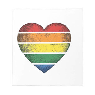 Vintage Regenboog Hart Pride Vector T-shirt Ontwer Notitieblok