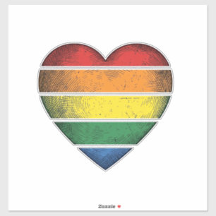 Vintage Regenboog Hart Pride Vector T-shirt Ontwer Sticker
