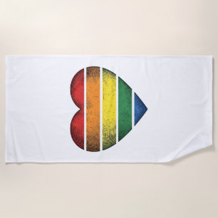 Vintage Regenboog Hart Pride Vector T-shirt Ontwer Strandlaken
