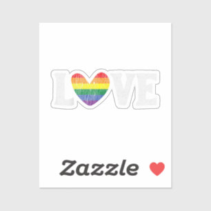 Vintage Regenboog Liefde Trots Familie Bijpassend Sticker