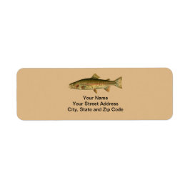 Vintage Regenboogforel Burlywood Labels
