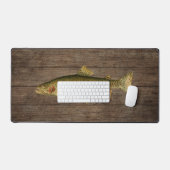 Vintage Regenboogforel Donker Houten Bureaumat (Keyboard & Muis)