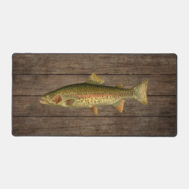 Vintage Regenboogforel Donker Houten Bureaumat