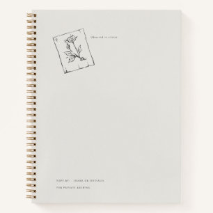 Vintage Regency Geïnspireerde Geperste Roos Notitieboek