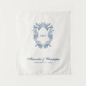 Vintage Regency Style Monogram Crest Wedding Wandkleed (Voorkant)
