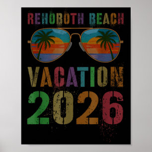Vintage Rehoboth Beach Vakantie 2026 Trip Zwemmen Poster