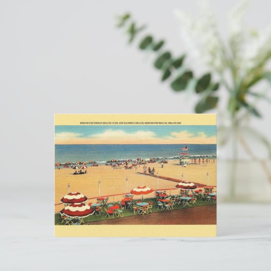 Vintage Rehoboth Indian Beach Club Briefkaart (Staand voorkant)