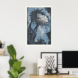Vintage Reijer Stolk Artisjok Blauwdruk Poster