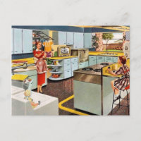 Vintage reinigingsbriefkaart voor spoeling