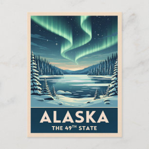Vintage Reis Alaska Winterlandschap Retro Briefkaart