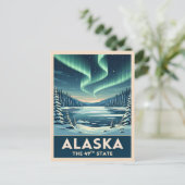 Vintage Reis Alaska Winterlandschap Retro Briefkaart (Staand voorkant)