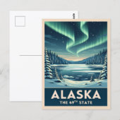 Vintage Reis Alaska Winterlandschap Retro Briefkaart (Voorkant / Achterkant)