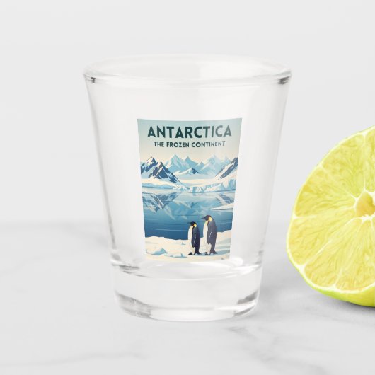 Vintage Reis Antarctica Natuur Landschap Retro Shot Glas (Voorkant)