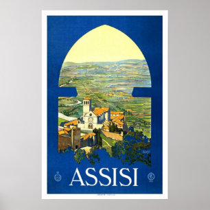 Vintage-reis, Assisi Poster