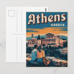 vintage Reis Athene hoofdstad van Griekenland cade Briefkaart