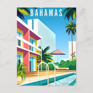 Vintage reis Bahama's tropische eiland vakantie Briefkaart