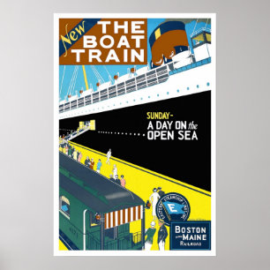 Vintage-reis, Boston en Maine Poster