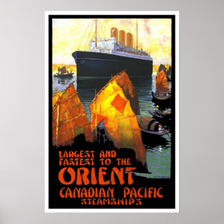 Vintage-reis, Canadese Paciffic Cruise Poster