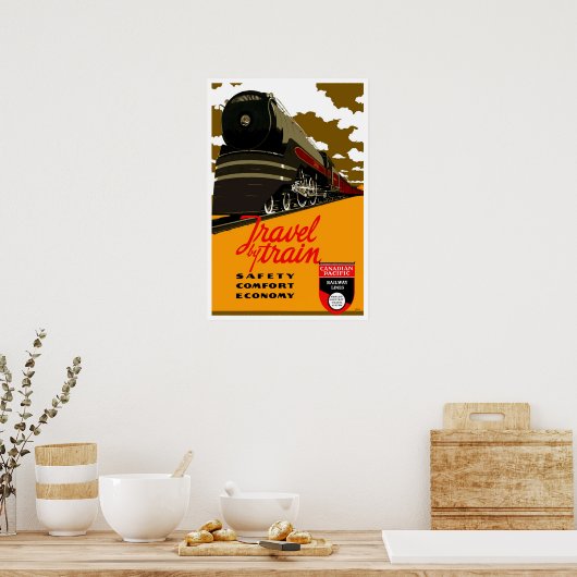Vintage-reis, Canadese Paciffic Railway Poster (Keuken)