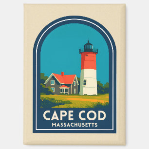 Vintage Reis Cape Cod Nauset Vuurtoren Retro Magneet