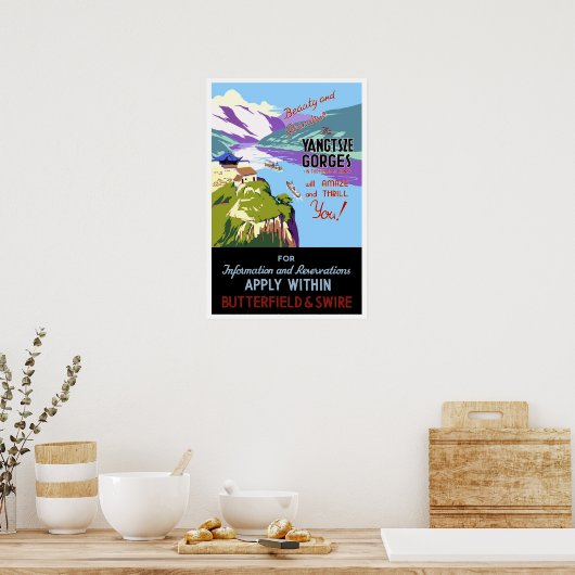 Vintage-reis, China Poster (Keuken)