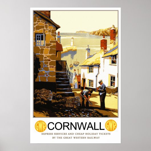 Vintage-reis, Cornwall Poster (Voorkant)