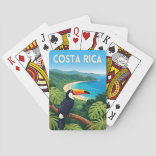 Vintage Reis Costa Rica Natuur Strand Retro Pokerkaarten