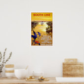 Vintage-reis, cruise Quantas-Amazon Poster (Keuken)