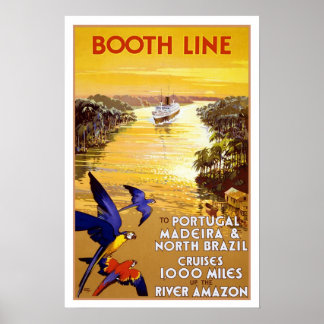 Vintage-reis, cruise Quantas-Amazon Poster